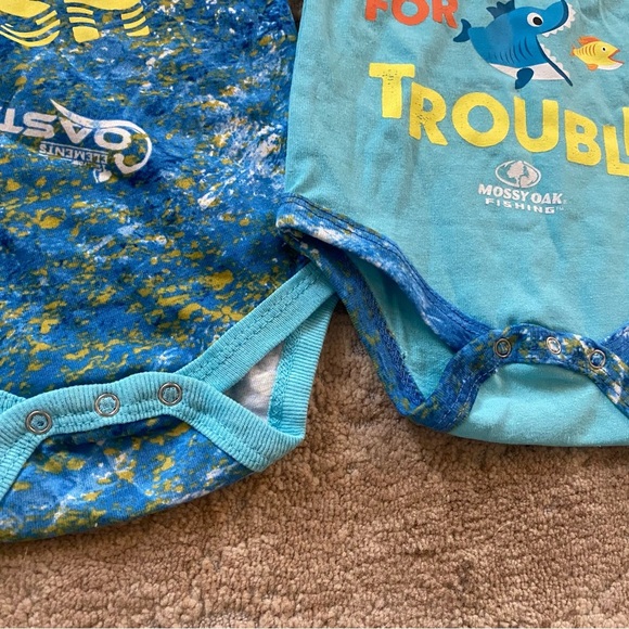 Mossy Oak Onesie Baby Grow Short Sleeve Fishing Outdoors Blue Unisex: 0-3 month - Picture 3 of 5